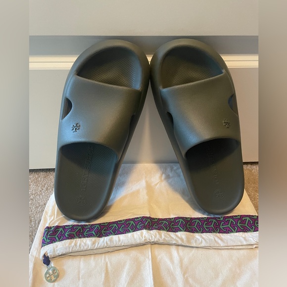 Tory Burch Shoes - Tory Burch Olive Green Slide Sandals
